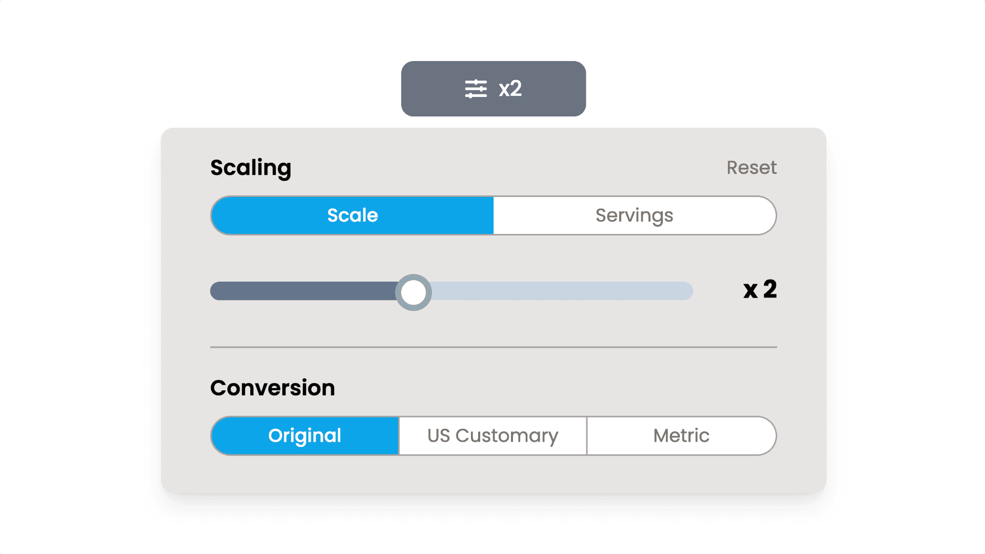 Unit conversion and recipe scaling