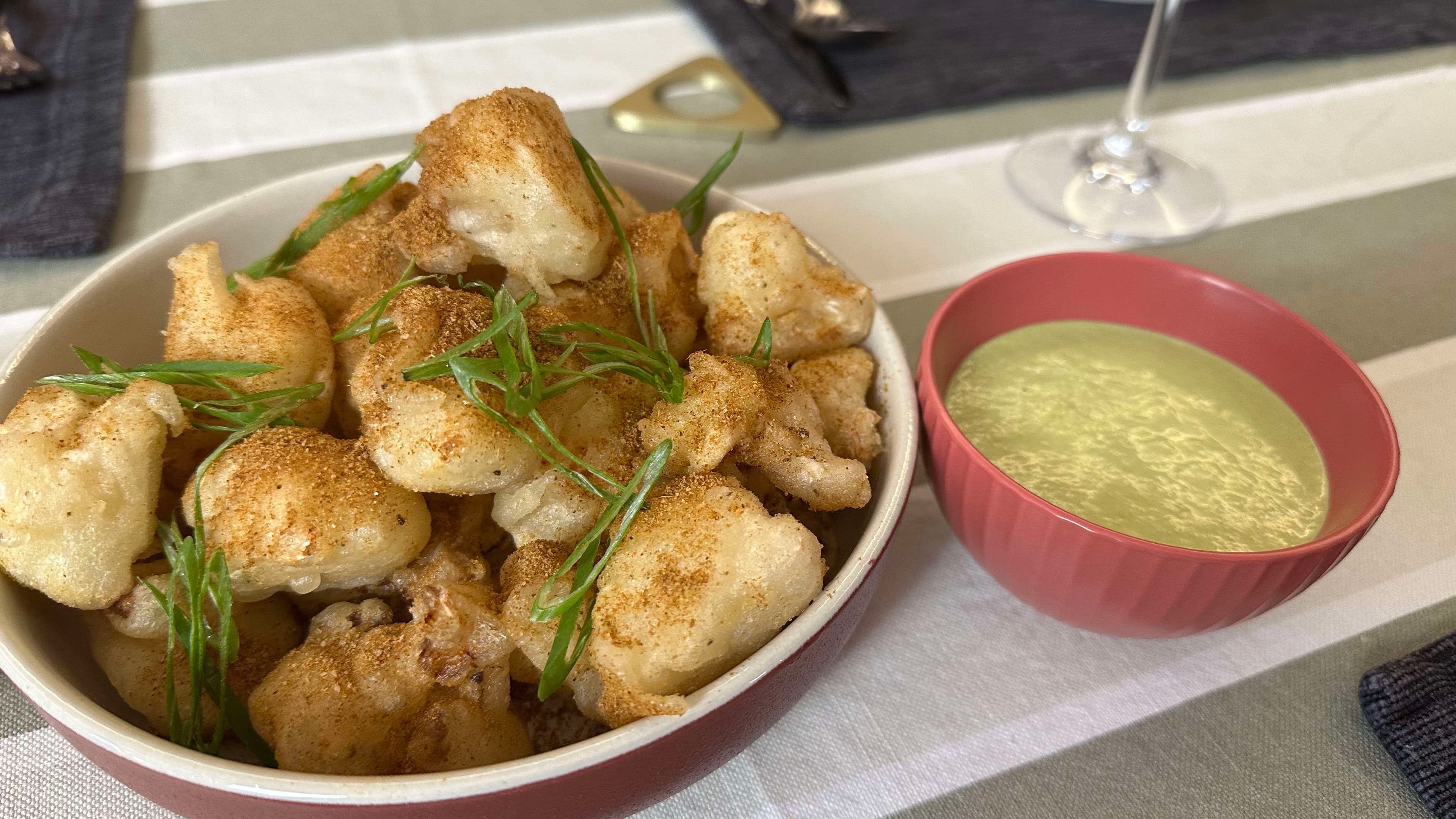 Cauliflower Frito with Coriander Mint Remoulade