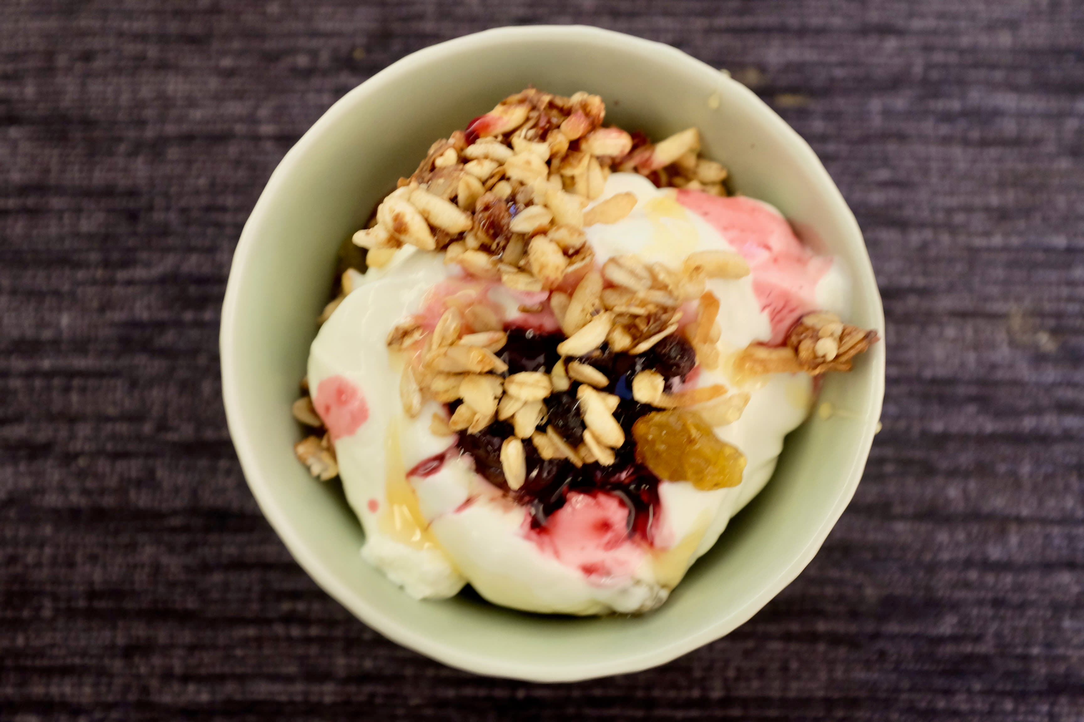 Yogurt Parfait With Cherry Compote And Granola