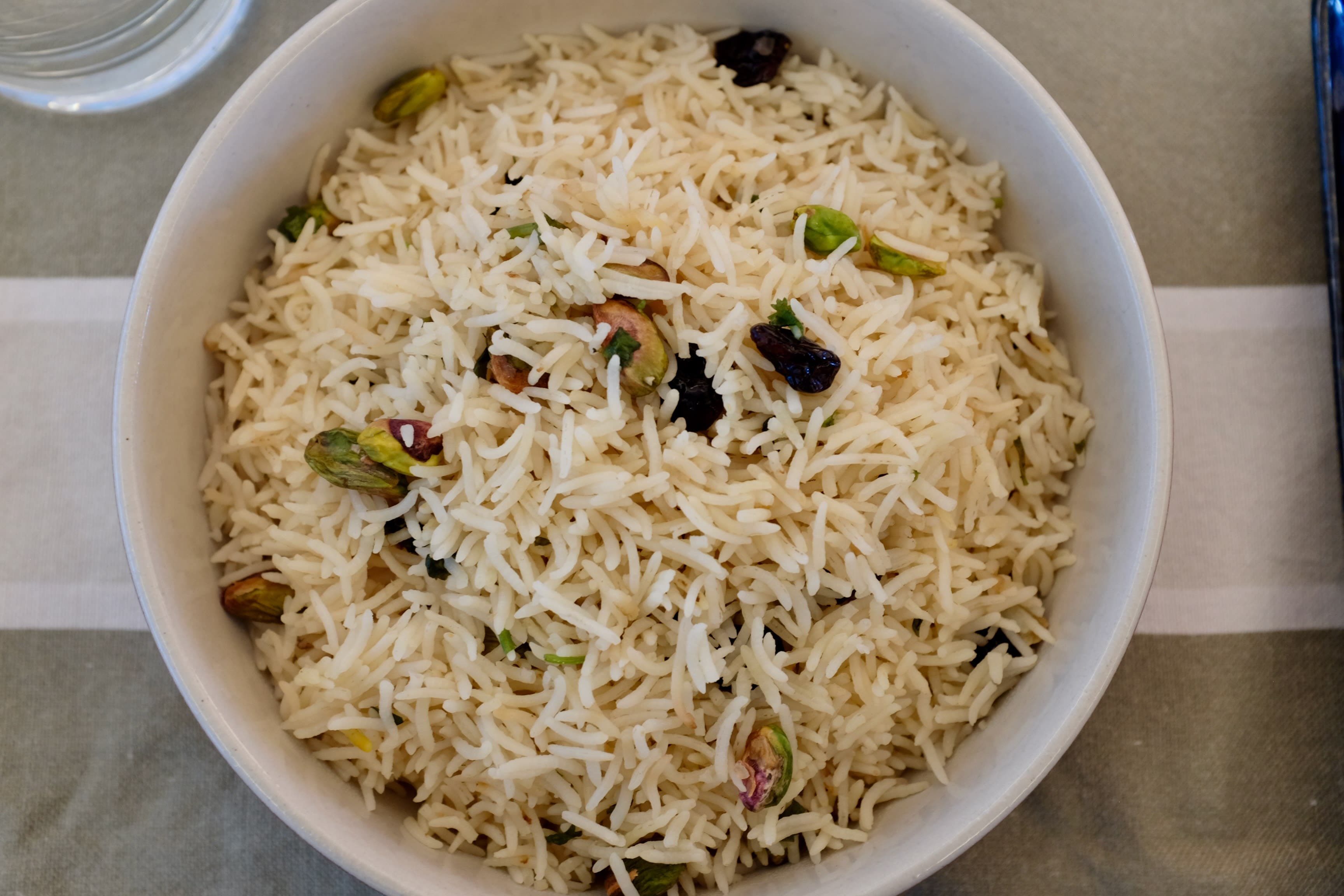 Saffron Rice Pilaf With Dried Cherries And Pistachios